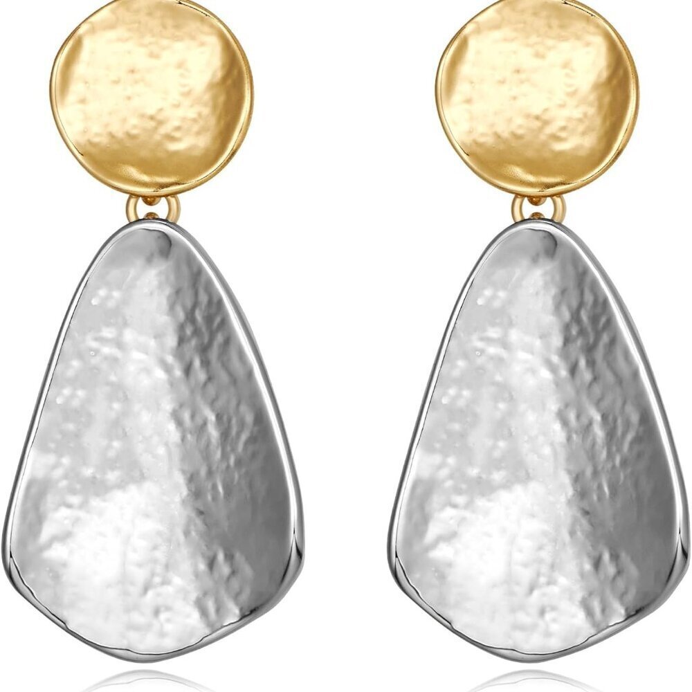 Gold Plated Earrings Women Geometric Dangle Statement Jewelry